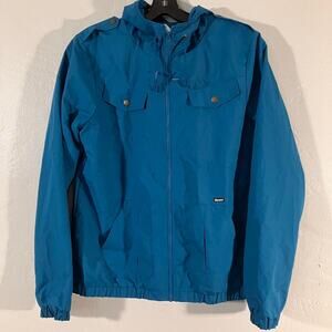 Volcom Jacket Softshell Hooded Mesh Lined‎ Full Zip Teal Blue